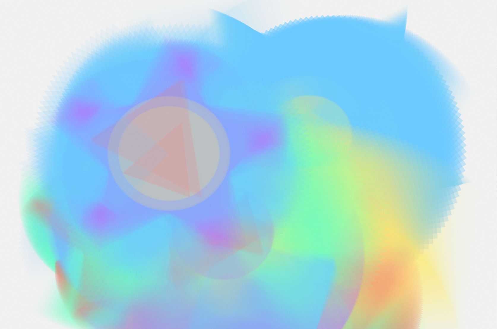 still image of artwork created in P5JS after prompting Claude.ai. The still image is a repetition of simple colourful shapes.